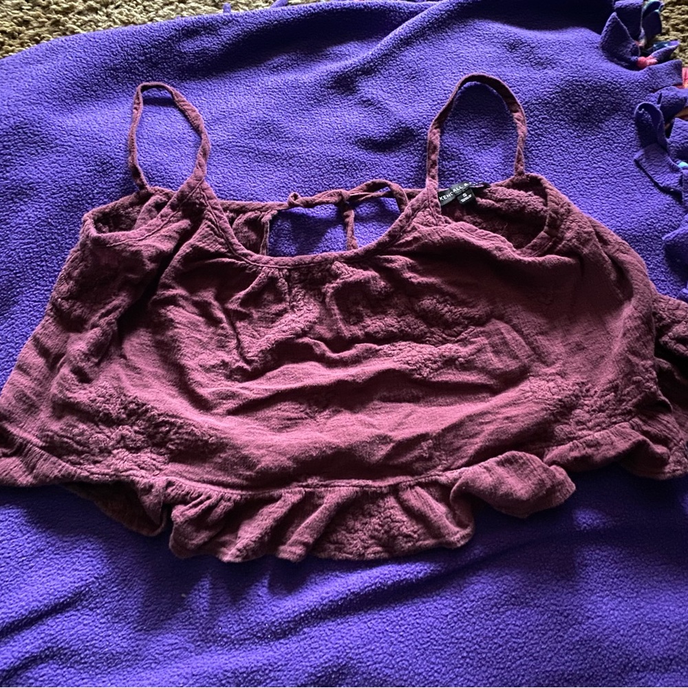Cropped Purplish Strap Shirt